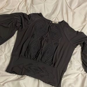 Grey bell sleeve top